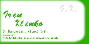 iren klimko business card